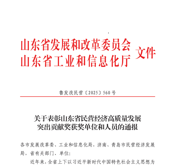 成山集团总裁、企鹅体育vip在线全站总裁兼首席执行官车宝臻荣膺山东省民营经济高质量发展突出贡献奖